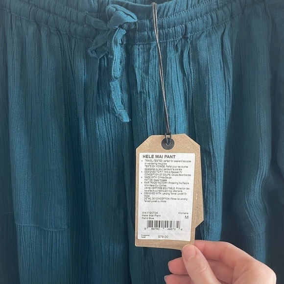 NWT PrAna Women’s Hele Mai Pant Petrol Blue Casual Pants - Size Medium - Picture 3 of 10